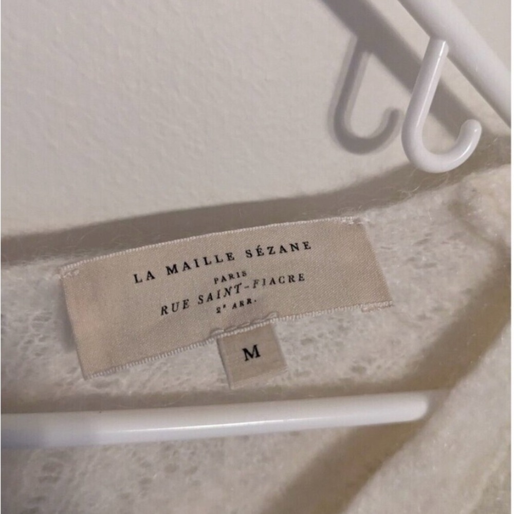 Sezane White V-Neck Sweater - Picture 5 of 6